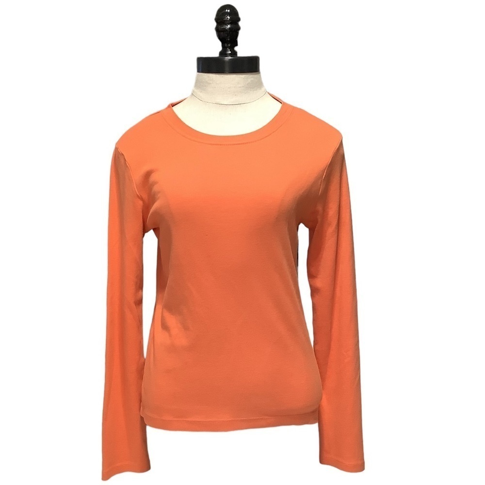J. CREW FACTORY Long Sleeve Crew Neck Knit T-Shirt Orange Size M